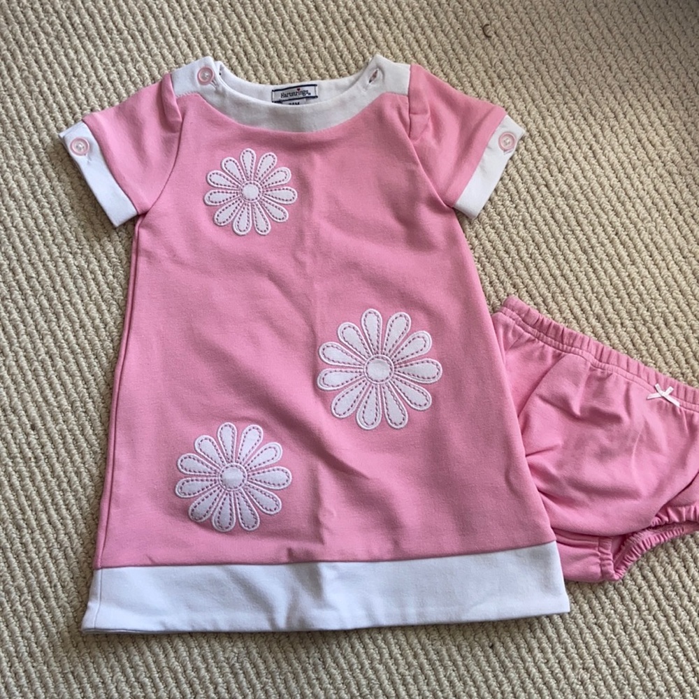 NWOT Hartstrings  Cotton dress &bloomers size 24mo